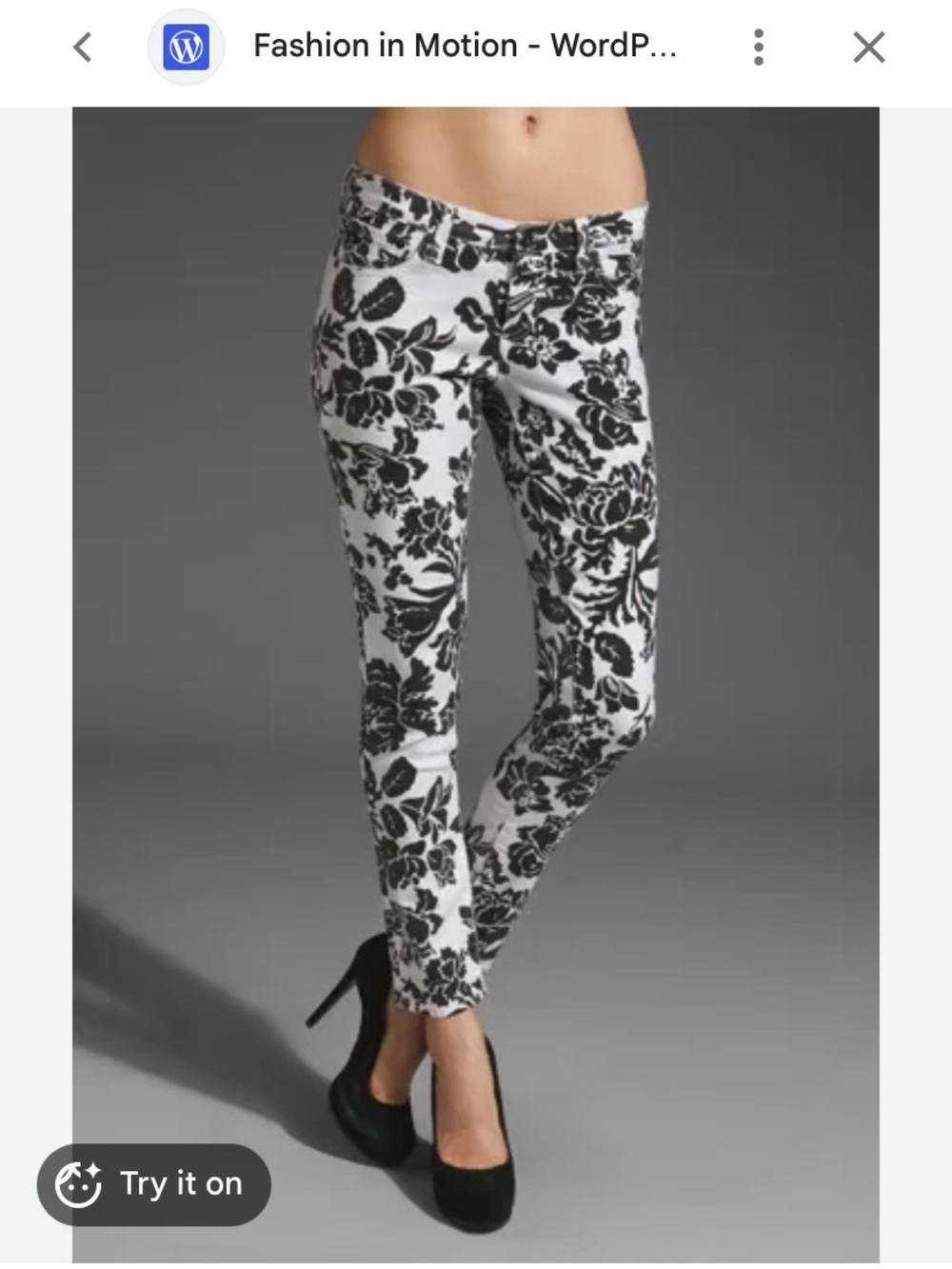 Ann Taylor Factory Black and White Floral Skinny Jeans